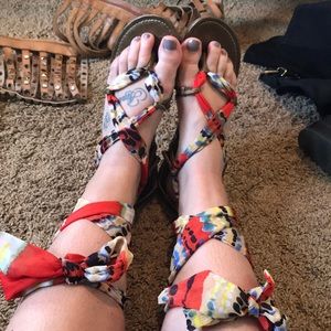 Tie up sandals